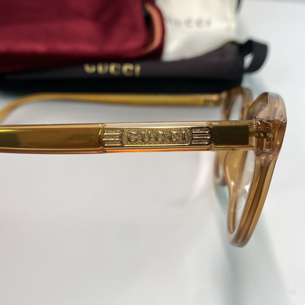 New Authentic Gucci™ - GG0937O 003 Orange Transparent Eyeglasses - Picture 5 of 10
